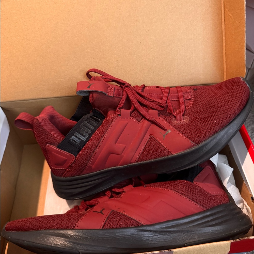 Puma Red and Black Athletic Shoes Women Size 11